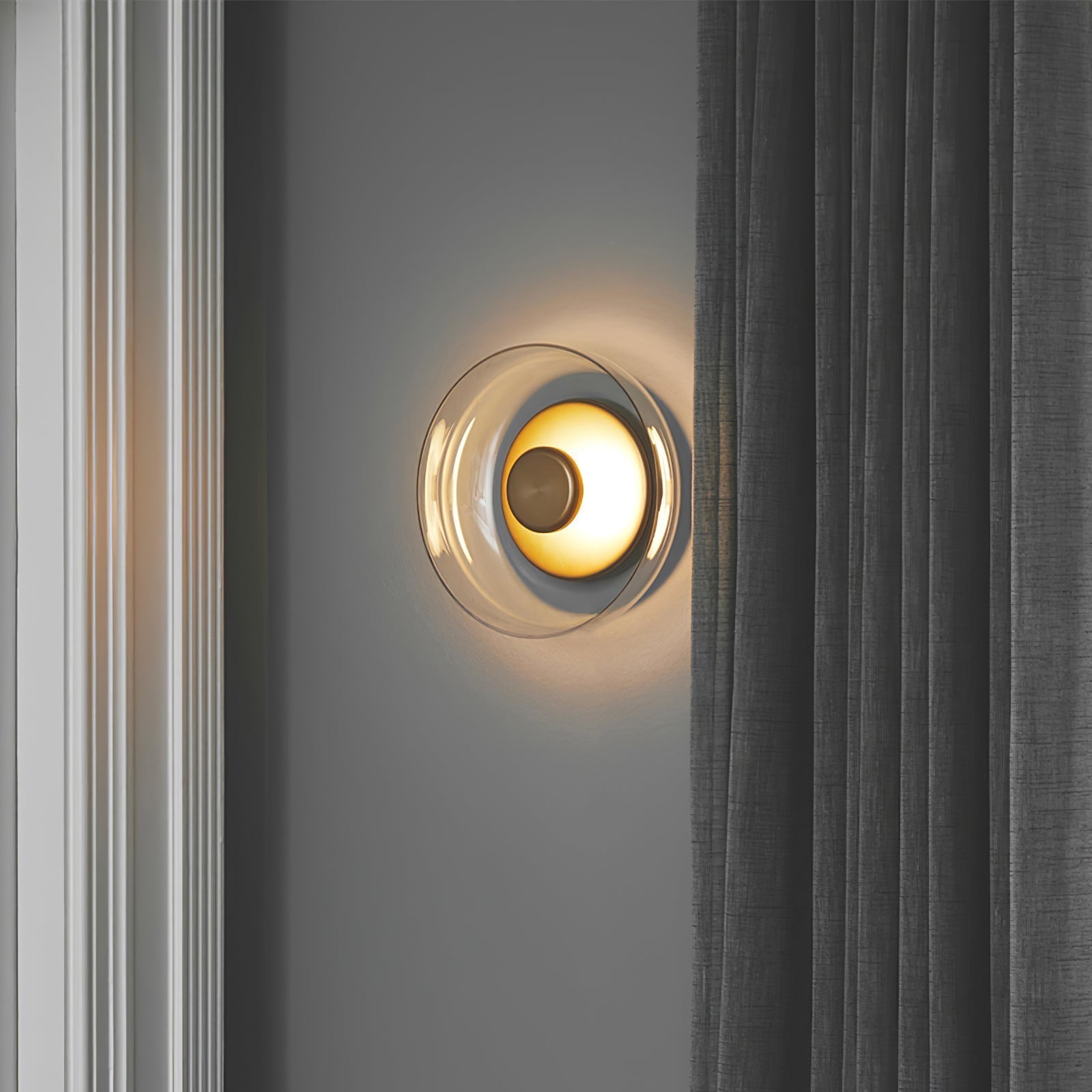 Aether Brass Glass Wall Light