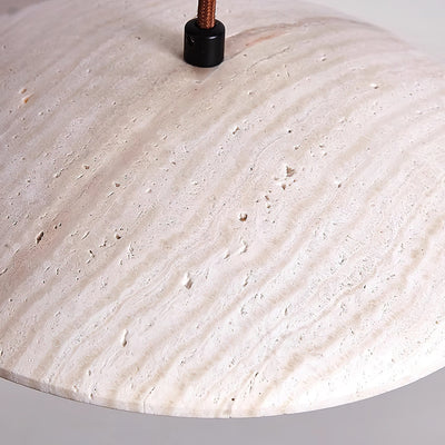 Bax Wide-Brim Travertine Pendant Light