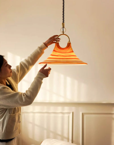 Aurmiros Modern Minimalist Swirl Glass Pendant Light