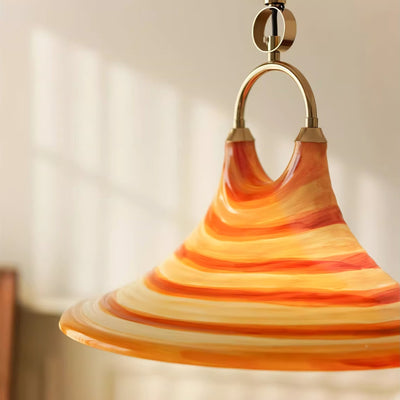 Aurmiros Modern Minimalist Swirl Glass Pendant Light