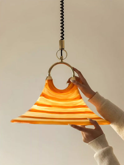 Aurmiros Modern Minimalist Swirl Glass Pendant Light