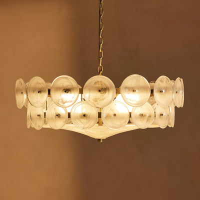 Eirinena Chandelier Murano Glass Disc Vintage