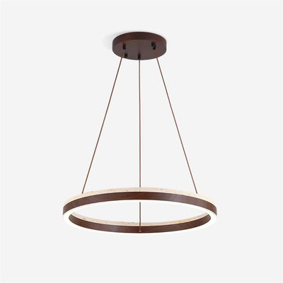 Ritta Chandelier Travertine Geometry Ring - Neutral Decor