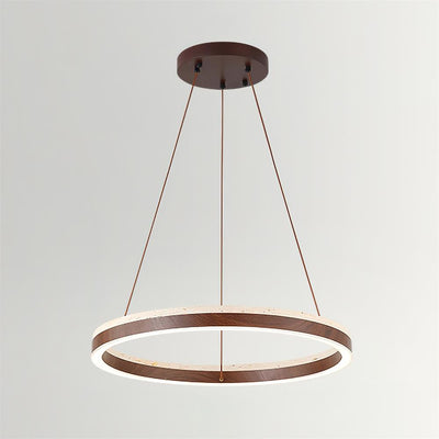 Ritta Chandelier Travertine Geometry Ring - Neutral Decor