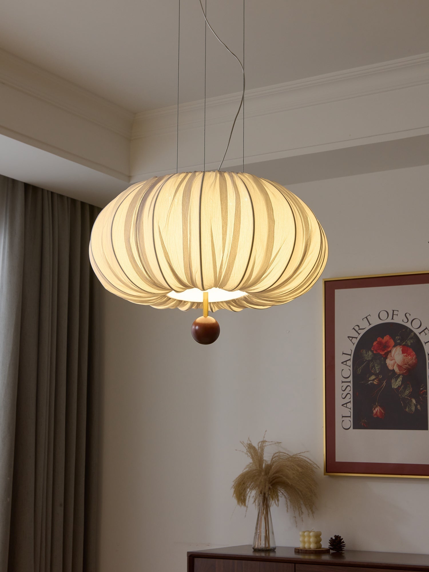 Vasilen Premium Nordic Art Balloon Wood Fabric Ceiling Light