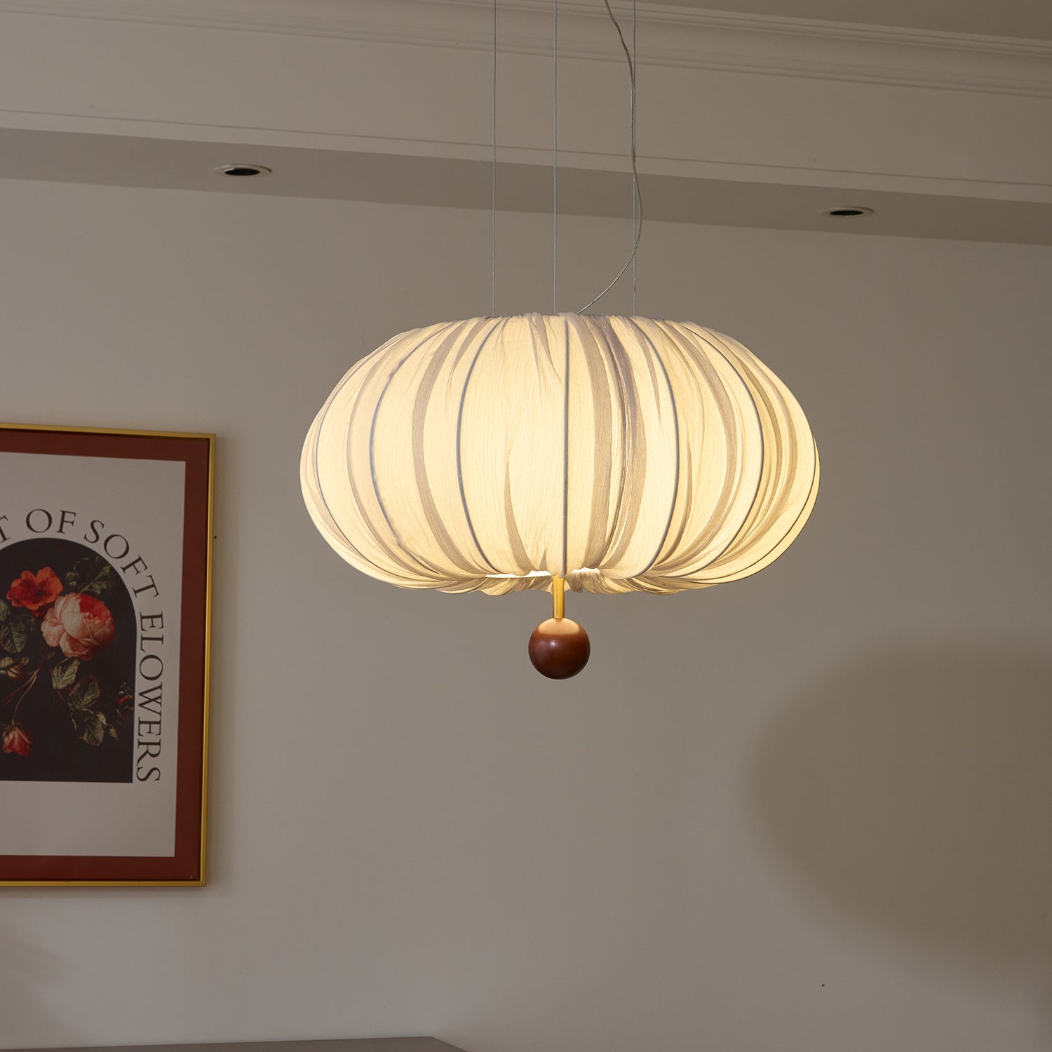 Vasilen Premium Nordic Art Balloon Wood Fabric Ceiling Light