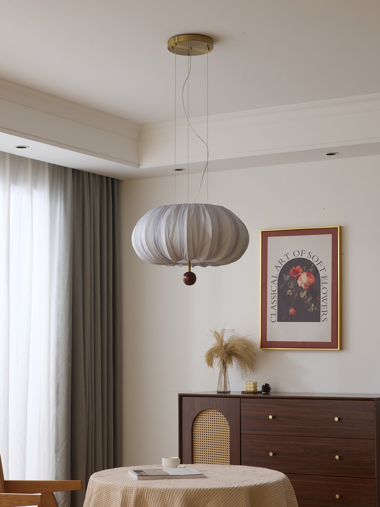 Vasilen Premium Nordic Art Balloon Wood Fabric Ceiling Light