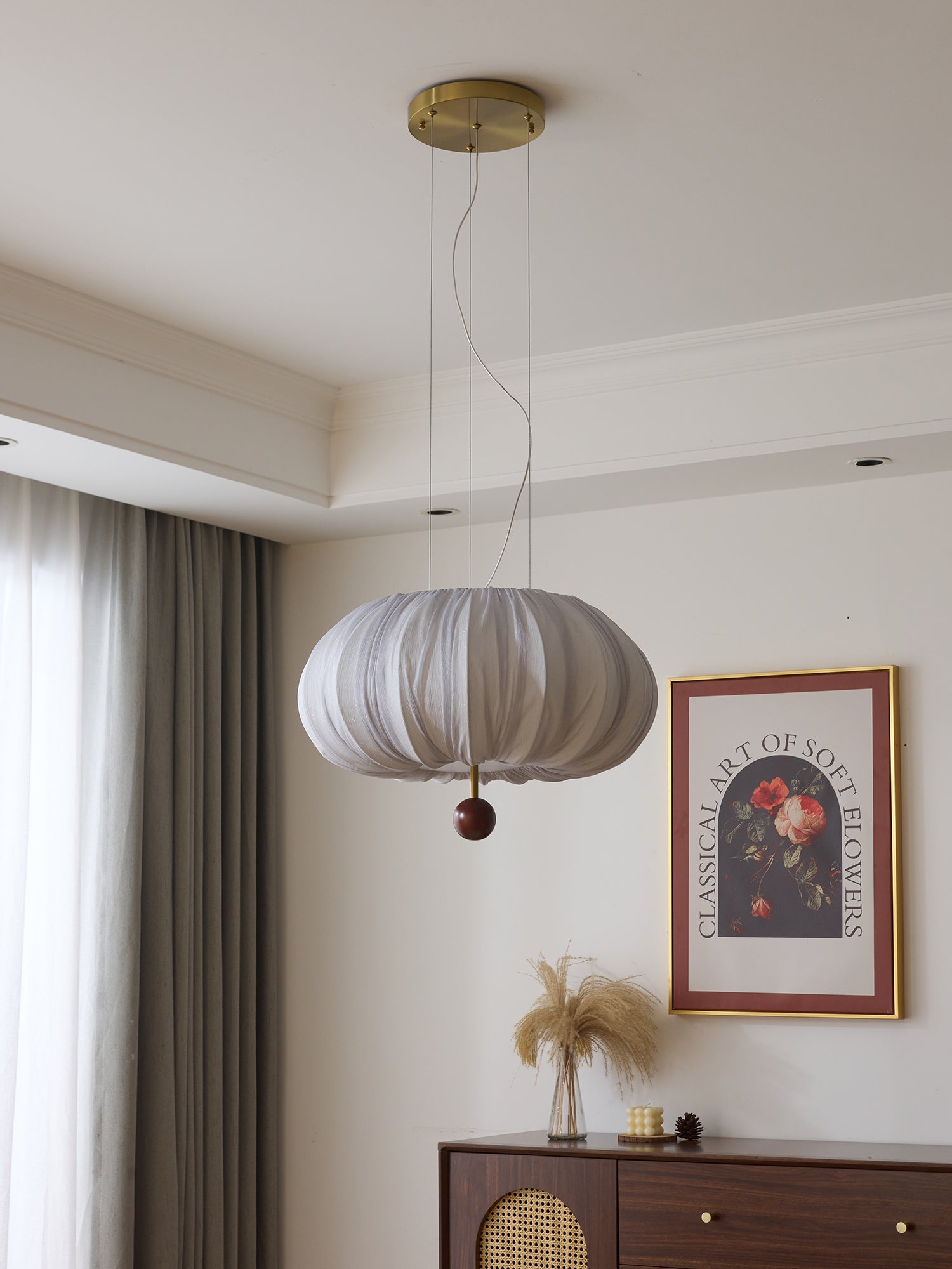 Vasilen Premium Nordic Art Balloon Wood Fabric Ceiling Light