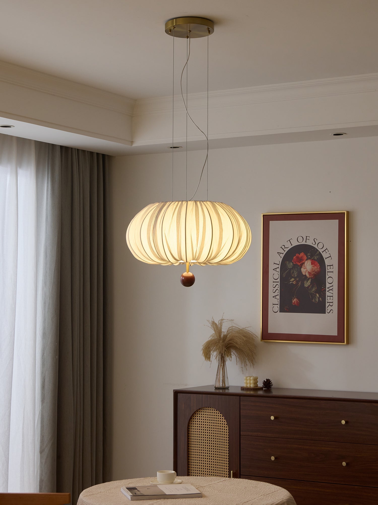 Vasilen Premium Nordic Art Balloon Wood Fabric Ceiling Light