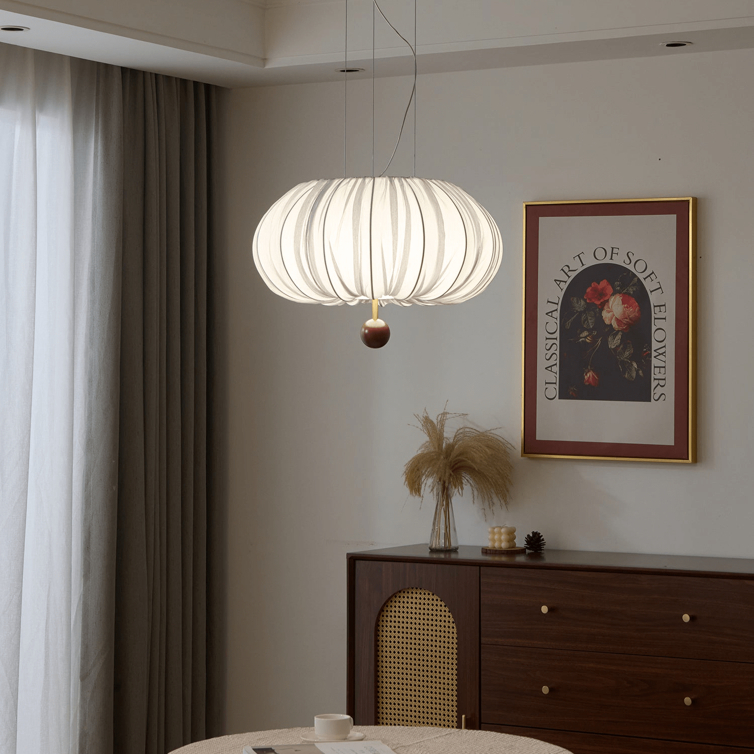 Vasilen Premium Nordic Art Balloon Wood Fabric Ceiling Light