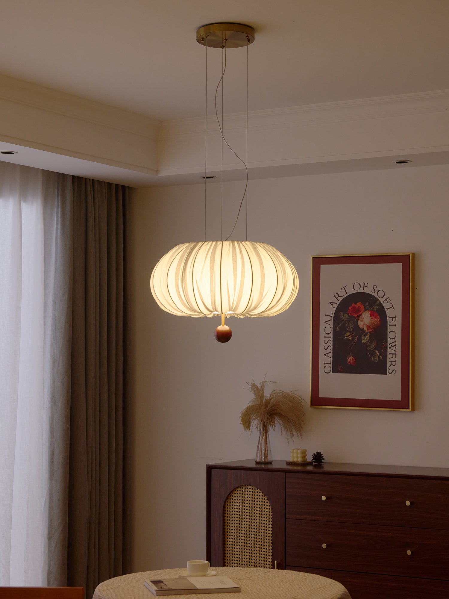 Vasilen Premium Nordic Art Balloon Wood Fabric Ceiling Light