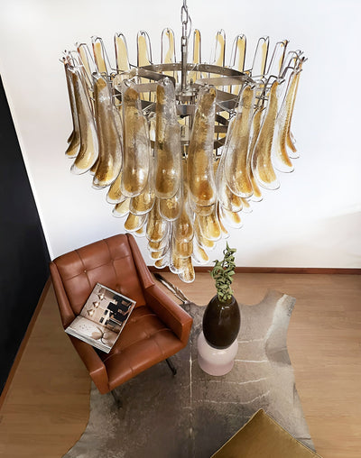 Liorenaine Chandelier Amber Glass Petals Layered Luxury