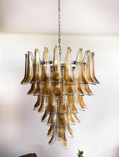 Liorenaine Chandelier Amber Glass Petals Layered Luxury
