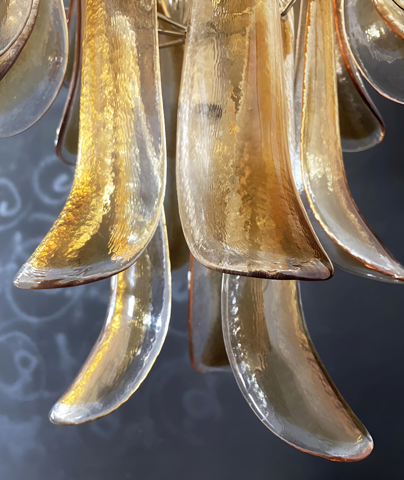 Liorenaine Chandelier Amber Glass Petals Layered Luxury