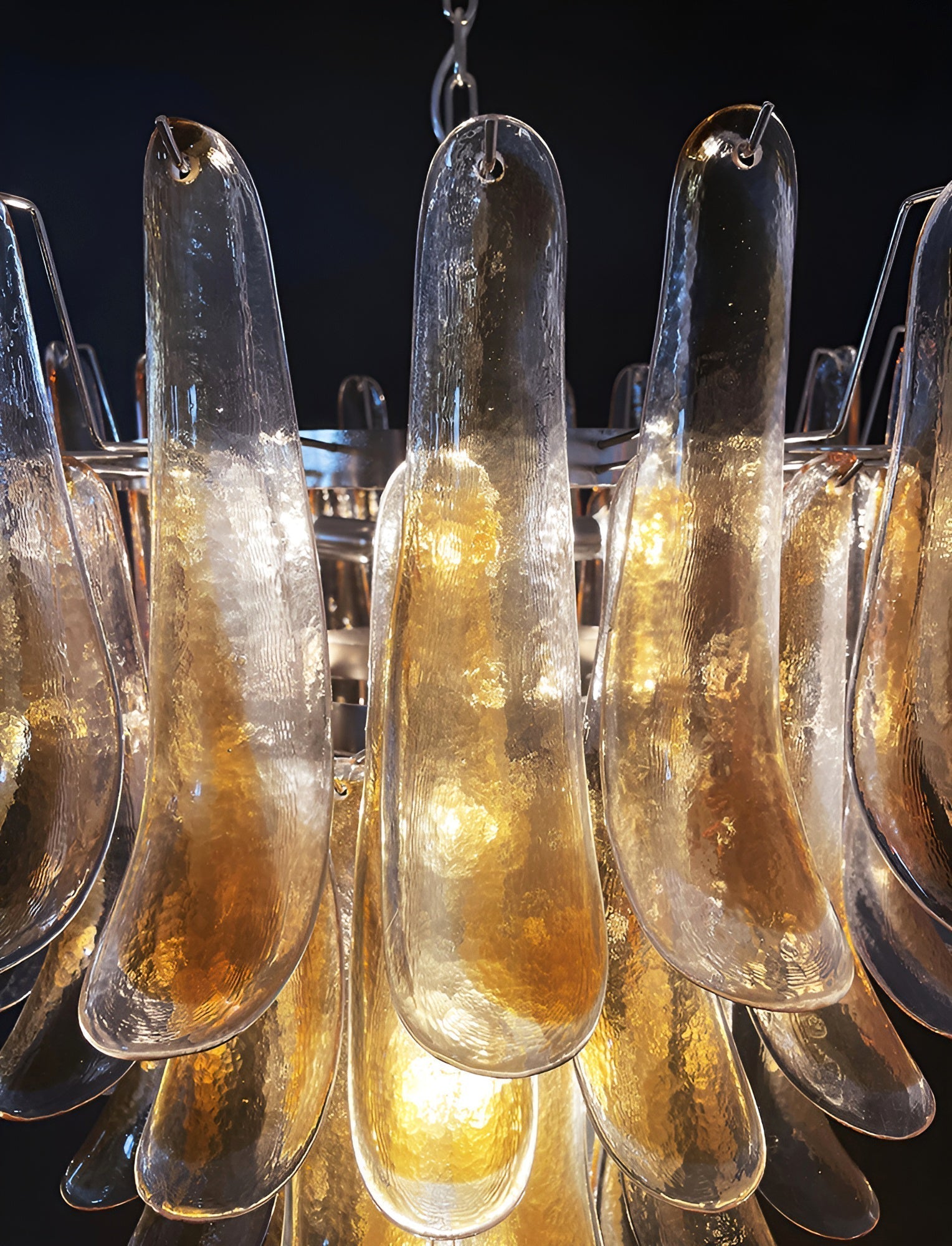 Liorenaine Chandelier Amber Glass Petals Layered Luxury