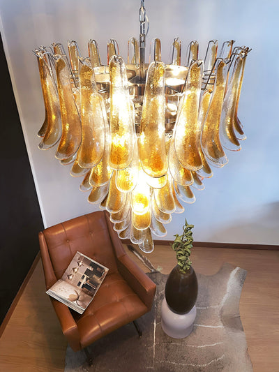 Liorenaine Chandelier Amber Glass Petals Layered Luxury