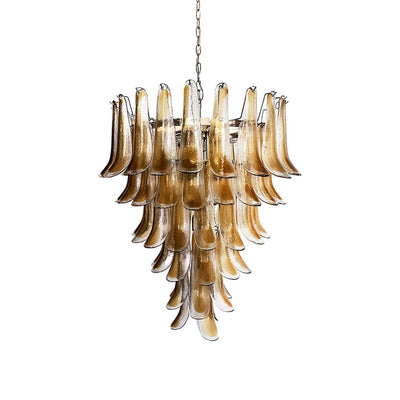 Liorenaine Chandelier Amber Glass Petals Layered Luxury