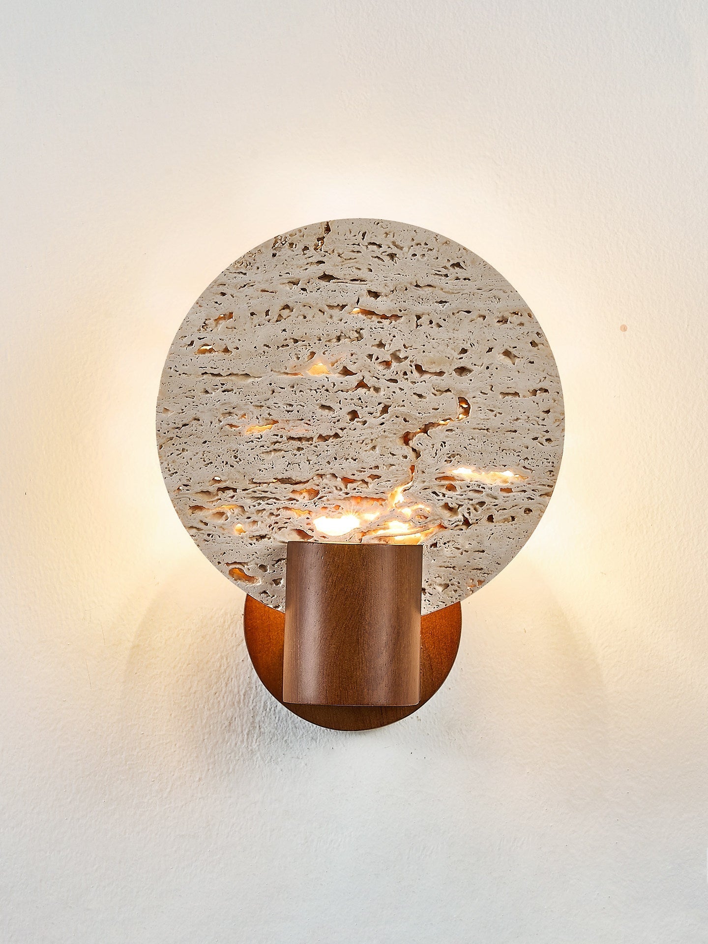Taveiella Travertine Round Wall Light