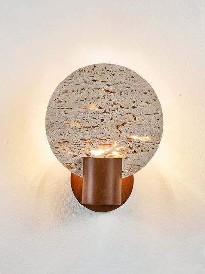 Taveiella Travertine Round Wall Light