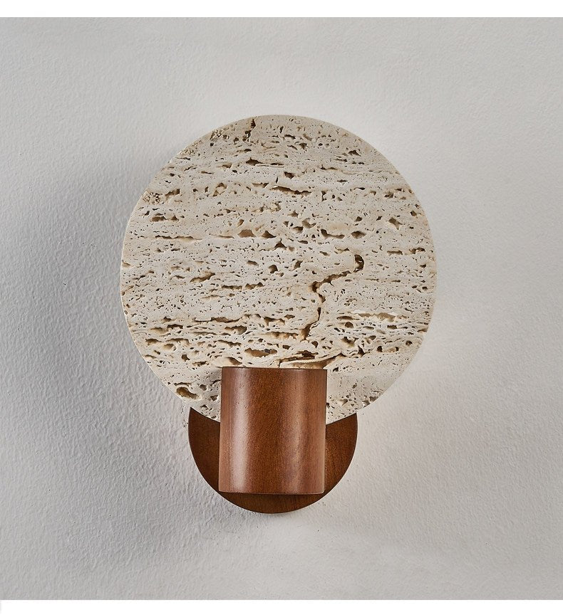 Taveiella Travertine Round Wall Light
