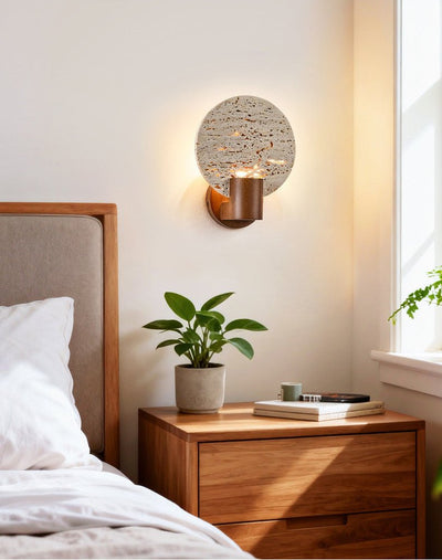 Taveiella Travertine Round Wall Light