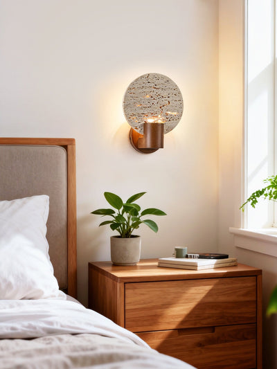 Taveiella Travertine Round Wall Light
