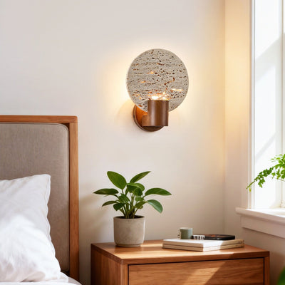 Taveiella Travertine Round Wall Light