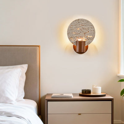 Taveiella Travertine Round Wall Light