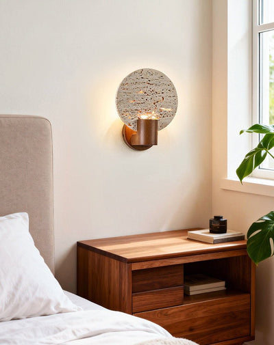 Taveiella Travertine Round Wall Light