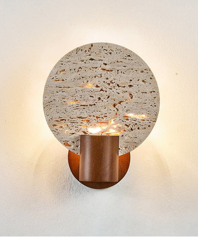Taveiella Travertine Round Wall Light