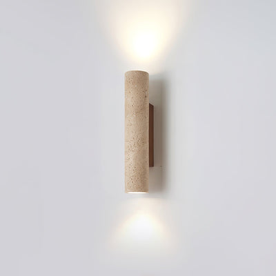 Seranise Slim Cylinder Travertine Wall Light