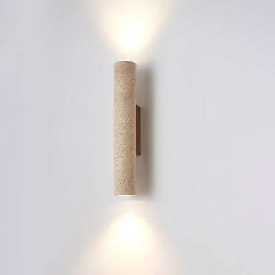 Seranise Slim Cylinder Travertine Wall Light