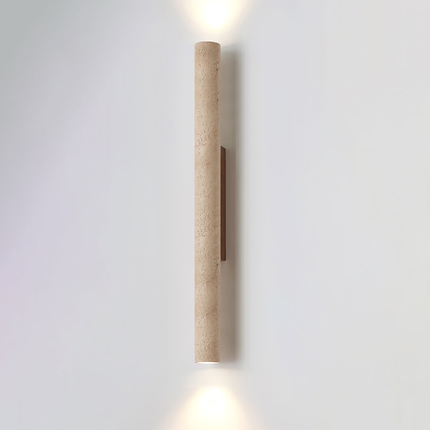 Seranise Slim Cylinder Travertine Wall Light