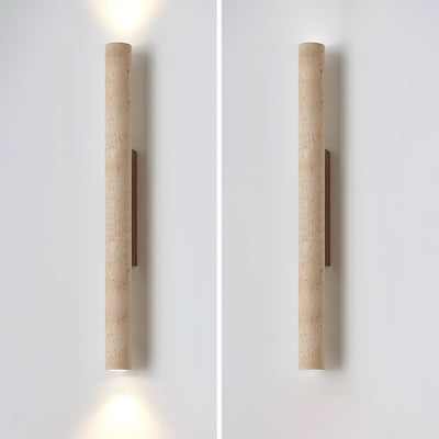 Seranise Slim Cylinder Travertine Wall Light