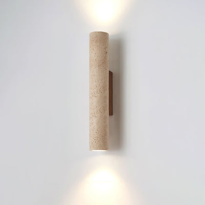Seranise Slim Cylinder Travertine Wall Light