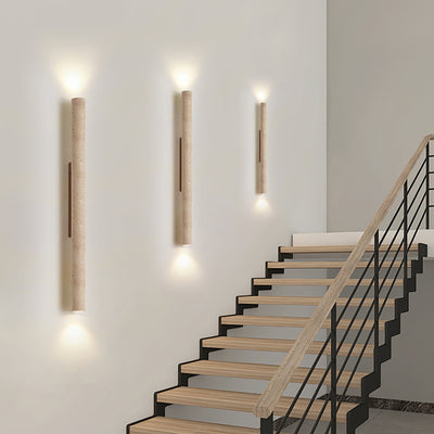 Seranise Slim Cylinder Travertine Wall Light