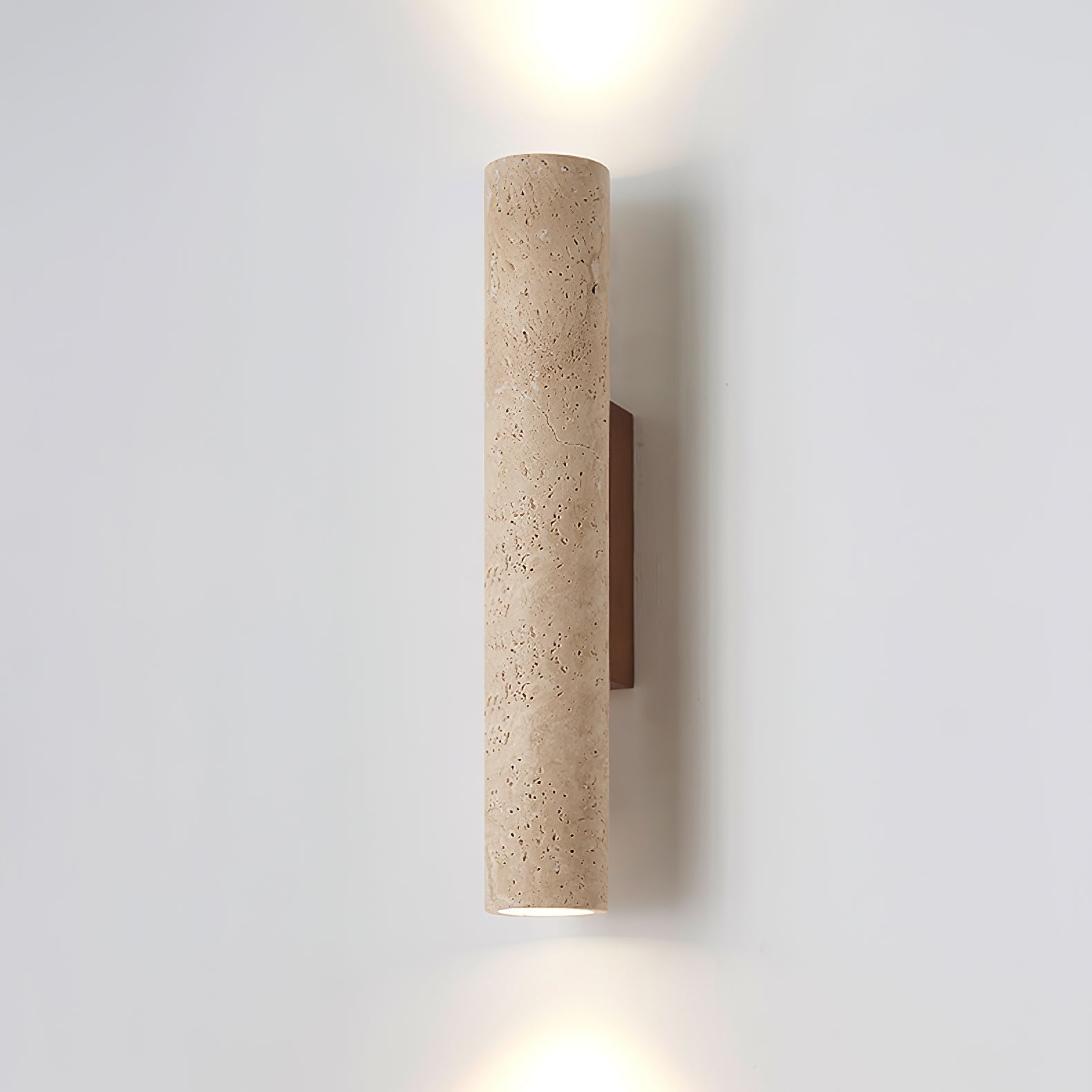 Seranise Slim Cylinder Travertine Wall Light