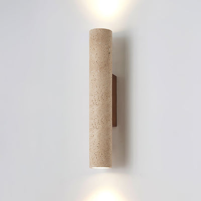 Seranise Slim Cylinder Travertine Wall Light