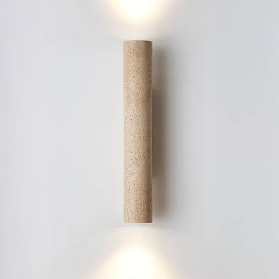Seranise Slim Cylinder Travertine Wall Light