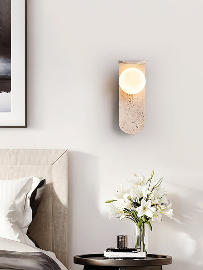Arkoviel Sconce-Frame Travertine Wall Light