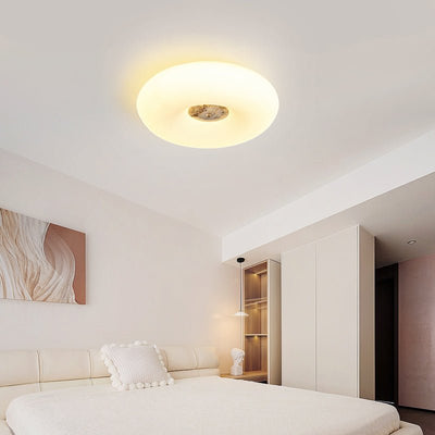 Flen Yellow Travertine Ring Ceiling Light