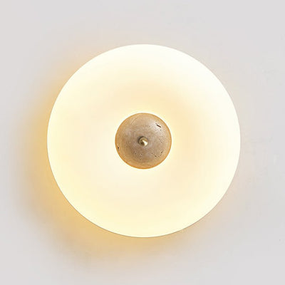 Flen Yellow Travertine Ring Ceiling Light