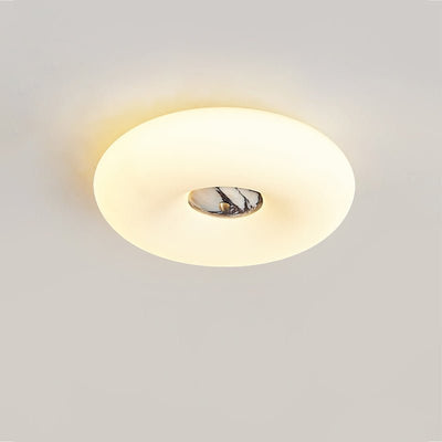 Flen Yellow Travertine Ring Ceiling Light