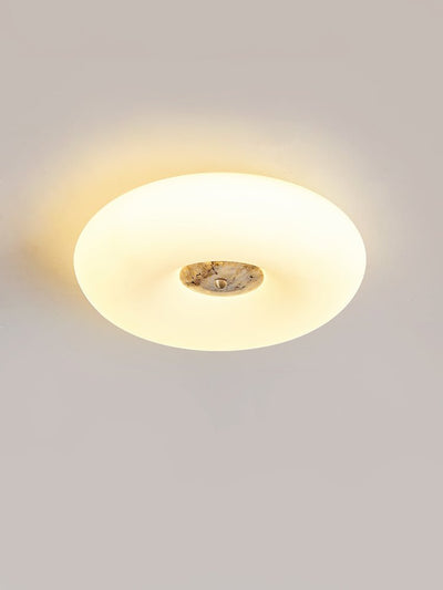 Flen Yellow Travertine Ring Ceiling Light