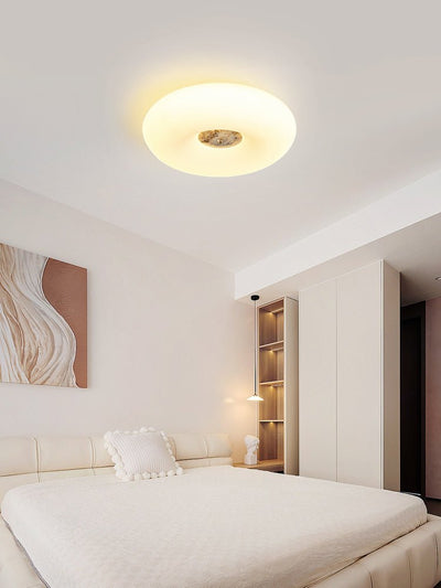 Flen Yellow Travertine Ring Ceiling Light
