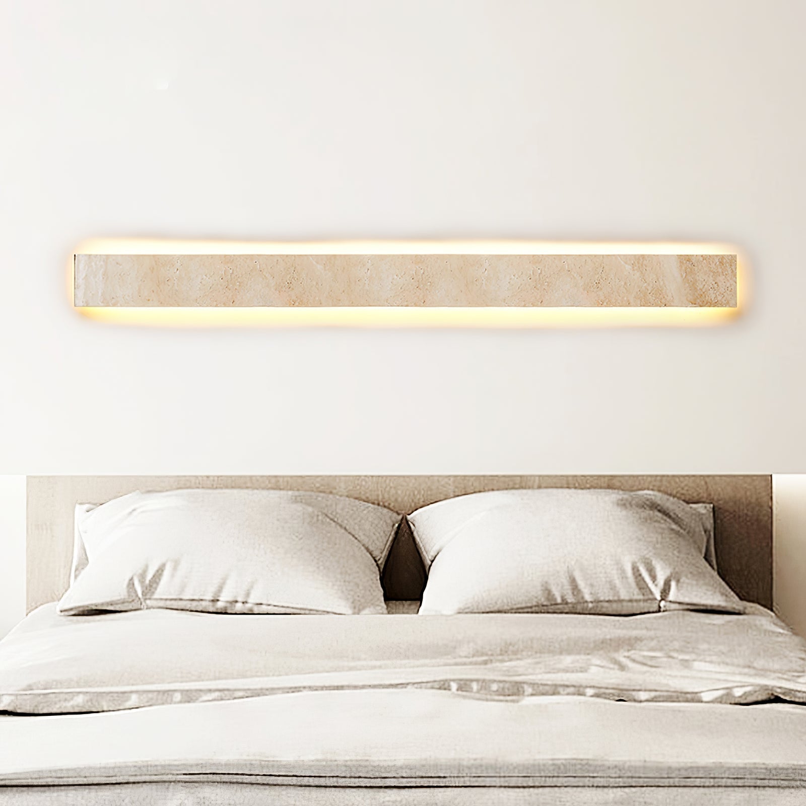 Tavoelia Slim Rectangle Travertine Linear Wall Light