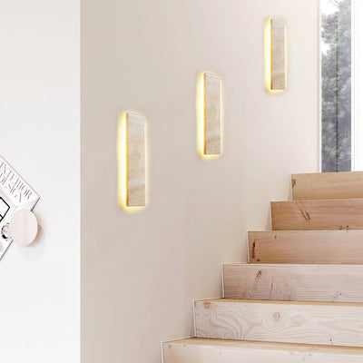 Tavoelia Slim Rectangle Travertine Linear Wall Light