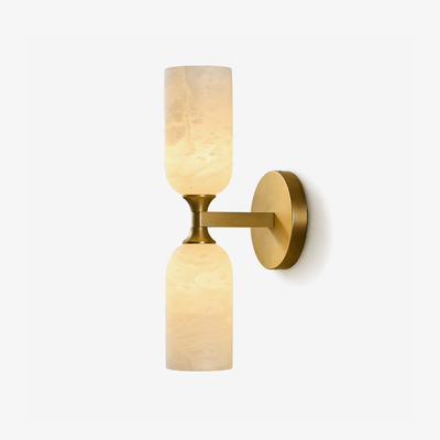 Sabriel Solmira Twin Alabaster Wall Sconce