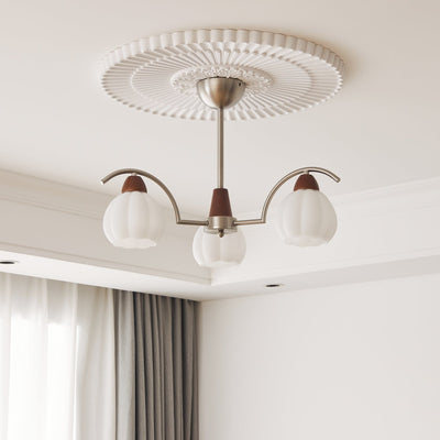 Ilaeiel Traditional Elegance Bloom Wood Glass Chandelier