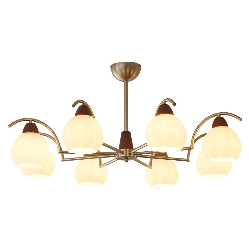 Ilaeiel Traditional Elegance Bloom Wood Glass Chandelier